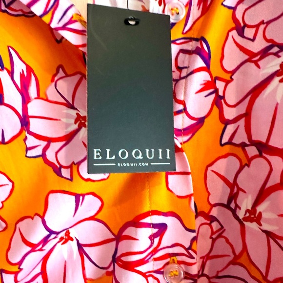 Eloquii Belted Puff Sleeve Hi/Lo Shirt Dress - Picture 5 of 7